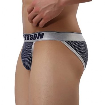 iKingsky Men's High-Leg Opening Bulge Bikini Underwear Breathable Sexy Low Rise Sport Briefs