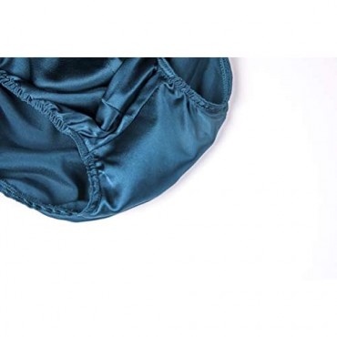 SilRiver Men's Silk Satin Bikini Pouch Tanga Briefs Silk Underwear Panties S - XL