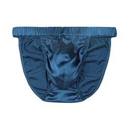 SilRiver Men's Silk Satin Bikini Pouch Tanga Briefs Silk Underwear Panties S - XL