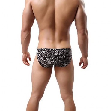 Swbreety Men's Leopard Print Bikini Briefs Underwear Bulge Pouch Underpants