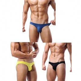 Azcode Men's Bulge Pouch Low Rise Cotton Bikinis Briefs Underwear Soft Breathable Underpant
