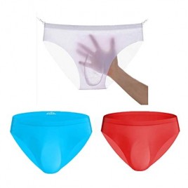 BEST ONE CHA Men Seamless Underwear Ice Silk Sexy See-Through Briefs Underwear Shorts Ultra-Thin Mini Bikini