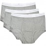 Brooks Brothers Men's 3 Pack Regular Fit 100% Combed Cotton Stretch Briefs Underwear Heather Grey