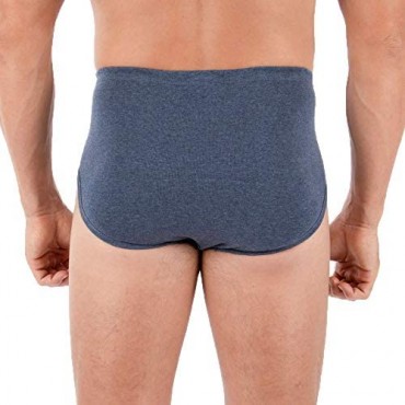 Cottonique Men's Latex-Free Hipster Brief Made from 100% Organic Cotton (2/Pack | Colored)