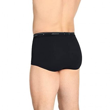Jockey Men's Underwear Classic Full Rise Brief - 6 Pack Black 34