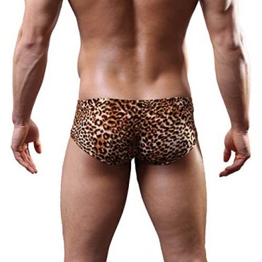 K-Men Sexy Men's Low Waist Bamboo Thong Leopard Underwear