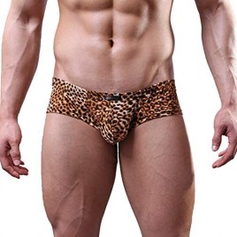 K-Men Sexy Men's Low Waist Bamboo Thong Leopard Underwear