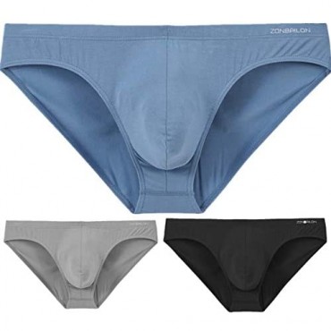 Mens Briefs with Pouch Low Rise Tagless Breathable Soft Bamboo Sexy Bikini Underwear Brief for Men Pack M L XL 2XL 3XL