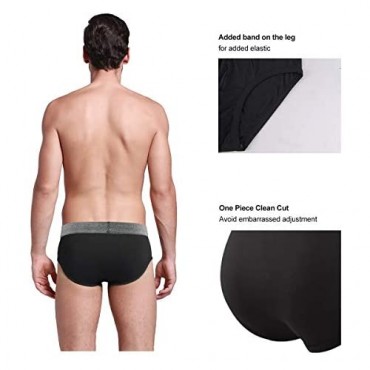 Men's Cotton 5 Pack Solid Tag-Free Briefs Underwear with Comfort Soft Waistband Size S-XL (Pack of 1/5)