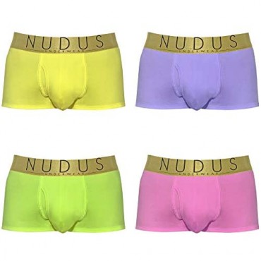 NUDUS Men's Cotton Underwear with Fly - Pack of 4 Gift Box Trunks Full Comfort