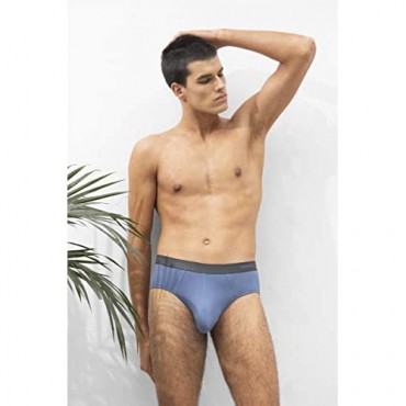 Separatec Men's Underwear 3 Pack Basic Bamboo Rayon Soft Breathable Dual Pouch Briefs