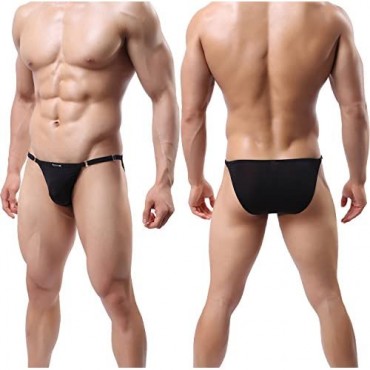 YuKaiChen Men's Silk Underwear String Bikini Briefs Low Rise