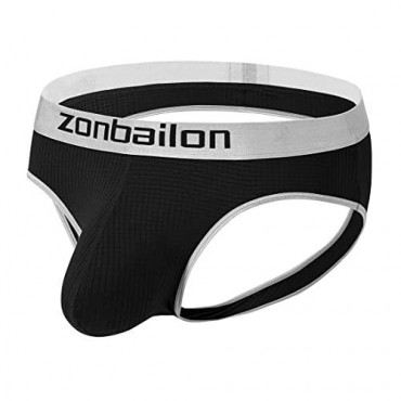 ZONBAILON Men's Briefs Underwear Running Briefs Low Rise Backless Nylon 2 Pack