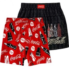 Coca-Cola Men's Cotton Boxer Shorts Enjoy Coke Bottoms Pack of 2