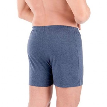 Cottonique Men's Elasticized Loose Boxer Shorts Made from 100% Organic Cotton (Melange Grey)