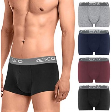 EKQ Mens Boxers Trunks Underwear 4 Pack Boxer Shorts For Men Cotton Breathable Stretch Tagless Trunk Underpants Multipack