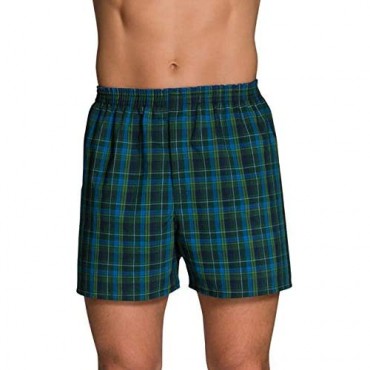 Fruit of the Loom Men's Tartan Woven Boxer - Colors May Vary Assorted Plaid 2X-Large (Pack of 5)