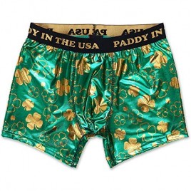 Mad Engine Men's St. Patrick's Day Irish Clover Flag Boxers