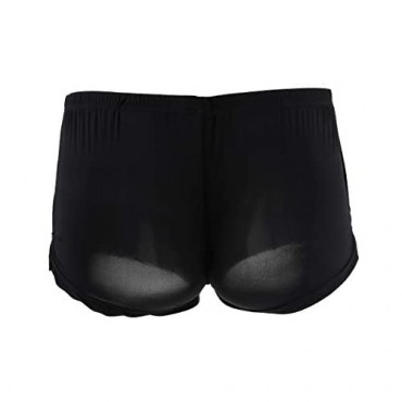 Men Boxer Shorts Solid Ice Silk Underwear U Convex Pouch Underpants Male Arrow Pants
