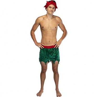 Mens' Elf Boxer Shorts w/ Hat Crushed Velvet Underwear