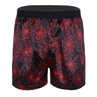 ranrann Men's Shiny Silky Satin Boxers Shorts Summer Loose Sports Lounge Trunks Underwear