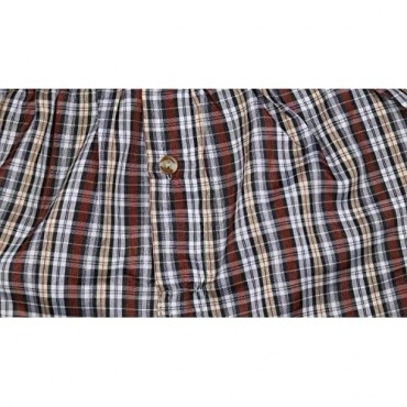 ToBeInStyle Men's 3 Pack or 6 Pack Classic Multicolored Checkered Woven Boxer Shorts w/Button