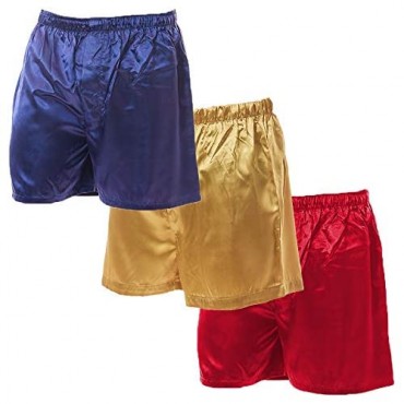 Up2date Fashion Men's Satin Boxer Shorts Set of 3 Style-MCS01-A