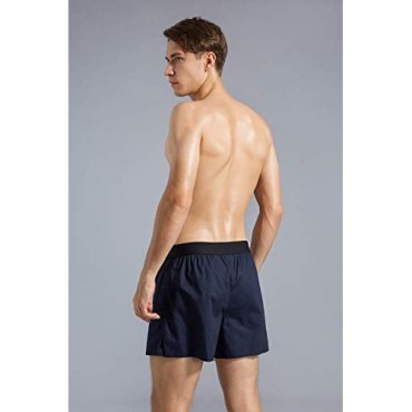 ZLYC Mens Cotton Boxer Comfort Underwear Woven Boxer Shorts