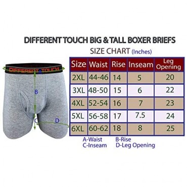 6 Men's Big & Tall USA Classic Design Boxer Briefs Underwear