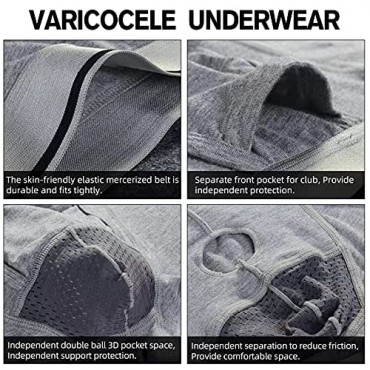 BINBEIV Men's Varicocele Underwear - For Scrotal Testicle Support Sheath Boxer Briefs with Dual Pouch