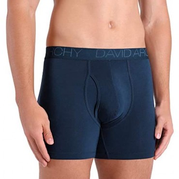 DAVID ARCHY Men's Underwear Breathable Boxer Briefs Bamboo Rayon Trunks in 3 or 4 Pack