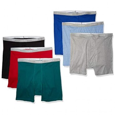Hanes Men's Tagless Boxer Briefs with Comfort Flex Waistband Multipack 6 Pack - Assorted Small