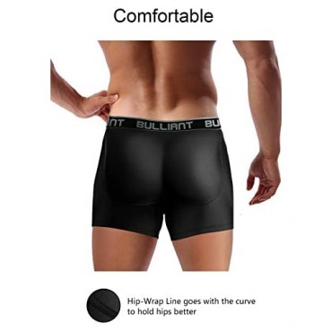 Mens Boxer Briefs 3Pack Bulliant Cotton Briefs Underwear Regular Leg for Men with Secret Pocket