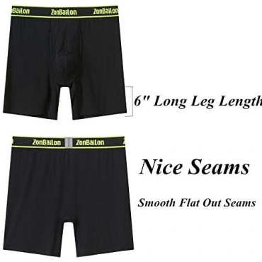 Mens Boxer Briefs Underwear Pack Big and Tall Long Leg Underwear for Men Pouch Fly Size M L XL XXL 3XL