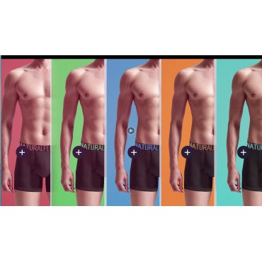 Mens Underwear Boxer Briefs Cotton Men's Boxer Briefs Underwear Men Pack Open Fly Pouch S M L XL XXL