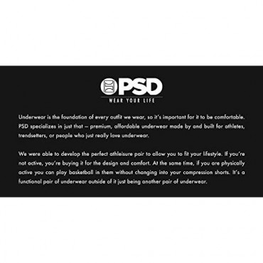 PSD Underwear Men's Stretch Elastic Wide Band Boxer Brief Underwear Bottom | Breathable 7 inch Inseam |