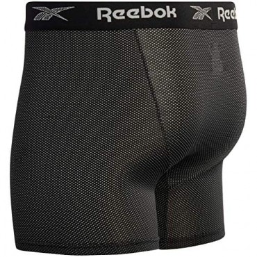 Reebok Men's Athletic Performance Moisture Wicking Nylon Mesh Boxer Briefs (3 Pack)