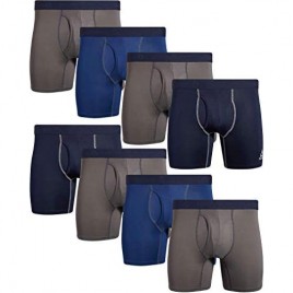 Reebok Men's Performance Boxer Briefs with Functional Fly (8 Pack)