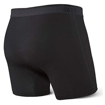 SAXX Underwear Men's Boxer Briefs – PLATINUM Men’s Underwear – Boxer Briefs with Fly and Built-In BallPark Pouch Support – Underwear for Men Blackout Large