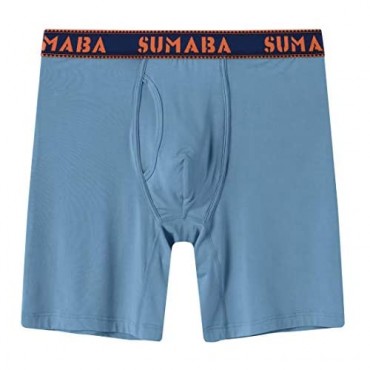 SUMABA Bamboo Underwear Men Long Leg Boxer Briefs for Men M L XL XXL XXXL