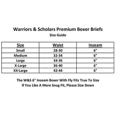 Warriors & Scholars | Mens Boxer Briefs 6 Set Multi Pack | Men's No Ride Up Underwear Boxers for Men Youth