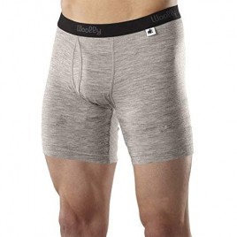 Woolly Clothing Men's Merino Wool Long Drop Boxer Brief - Everyday Weight - Wicking Breathable Anti-Odor