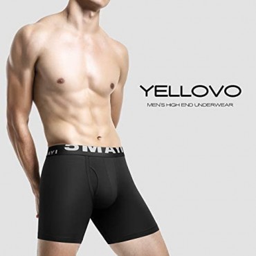 Yellovo Mens Boxer Briefs Premium Soft Cotton Mens Underwear Pack for Men
