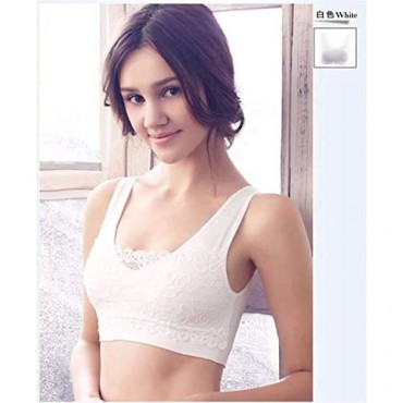 Women's Signature Lace Unlined Wirefree Bra V-Neck Lace Overly Bralette with Removable Pads (for A-D Cups)