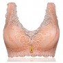 XCeihe Women Comfortable Front Button Lace Bra no Steel Ring Bra Beautiful Back Plus Size Breast-Feeding Underwear