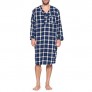 Ashford & Brooks Mens Flannel Plaid Long Sleep Shirt Henley Nightshirt