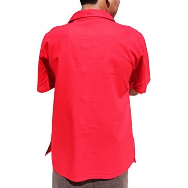 RaanPahMuang Summer Cotton Shirt European Poets Collar Short Sleeve