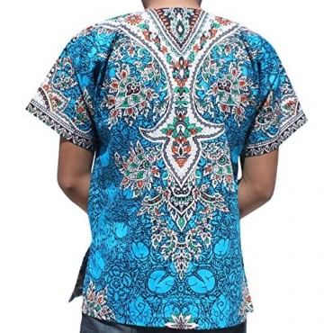 RaanPahMuang Unisex Dashiki Shirt African Freedom Short Sleeve Radiant Colors