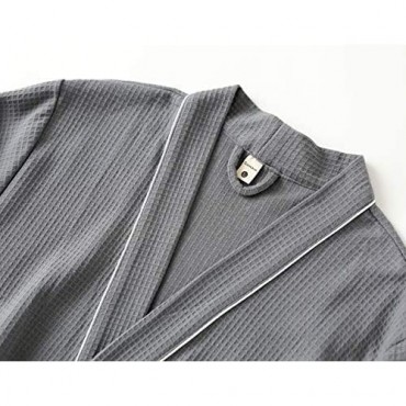 ABC-STAR Men's Waffle Weave Kimono Bathrobe Lightweight Long Spa Robe