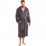 Alexander Del Rossa Men's Lightweight Fleece Robe with Hood  Soft Bathrobe